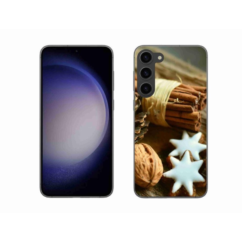 Gelový kryt mmCase na mobil Samsung Galaxy S23+ 5G - skořice a perníčky