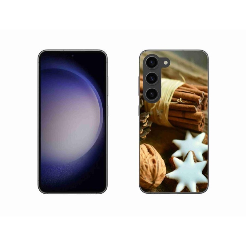 Gelový kryt mmCase na mobil Samsung Galaxy S23 5G - skořice a perníčky