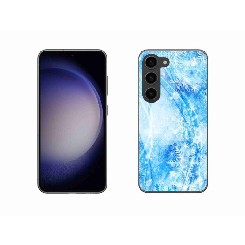Gelový kryt mmCase na mobil Samsung Galaxy S23 5G - sněhové vločky