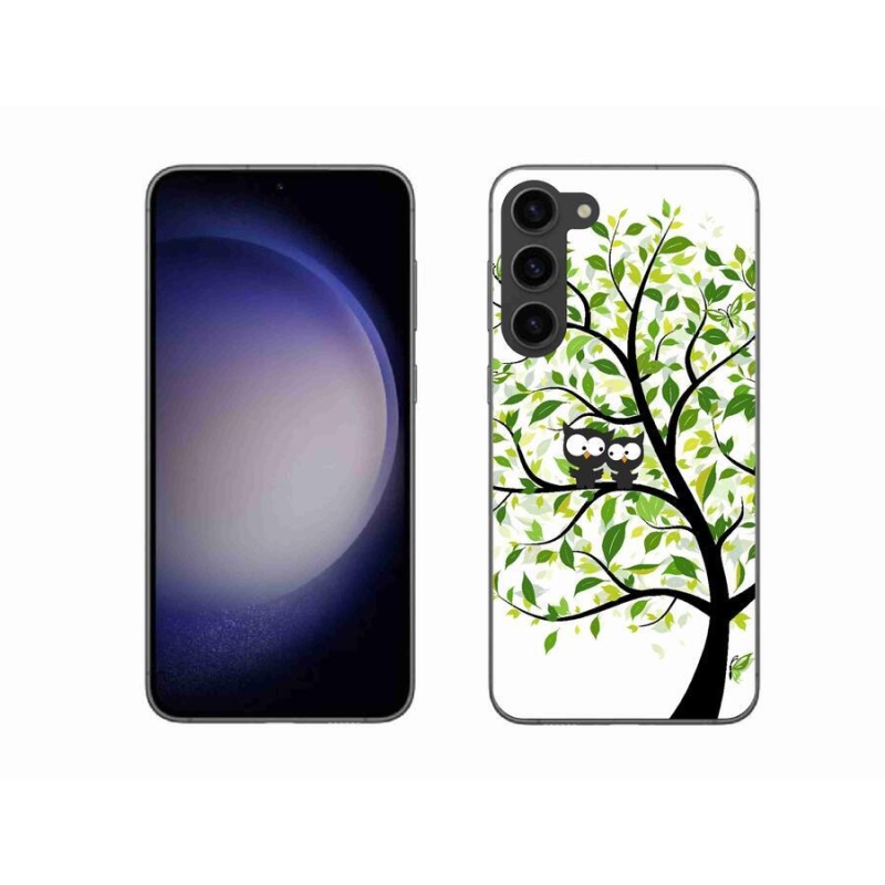 Gelový kryt mmCase na mobil Samsung Galaxy S23+ 5G - sovičky na stromě
