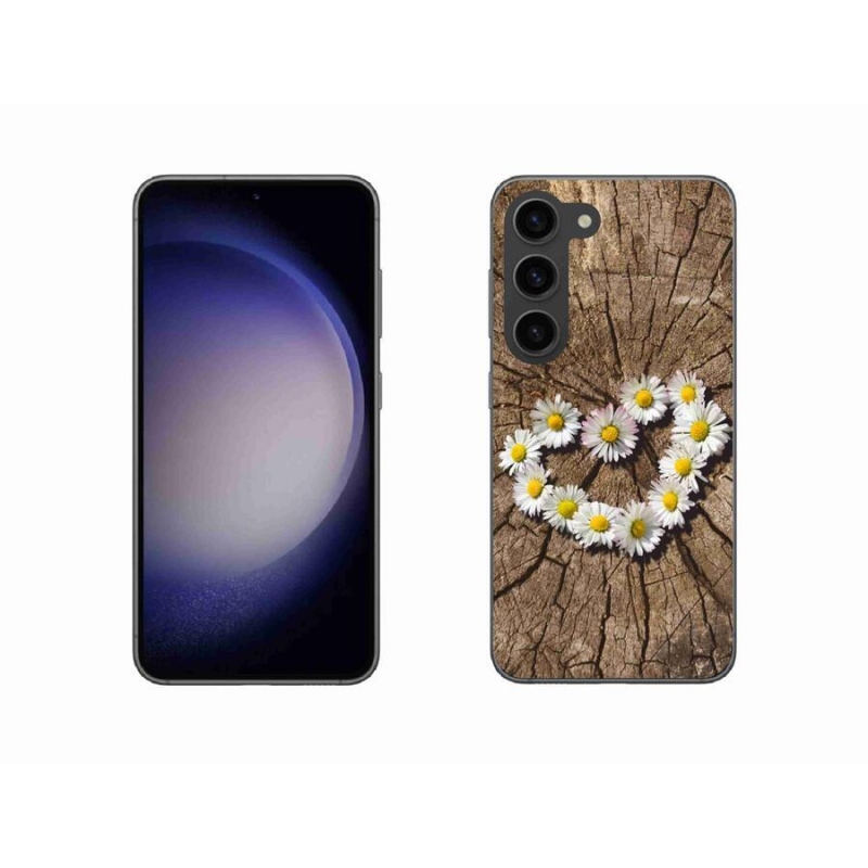 Gelový kryt mmCase na mobil Samsung Galaxy S23 5G - srdce z kopretin