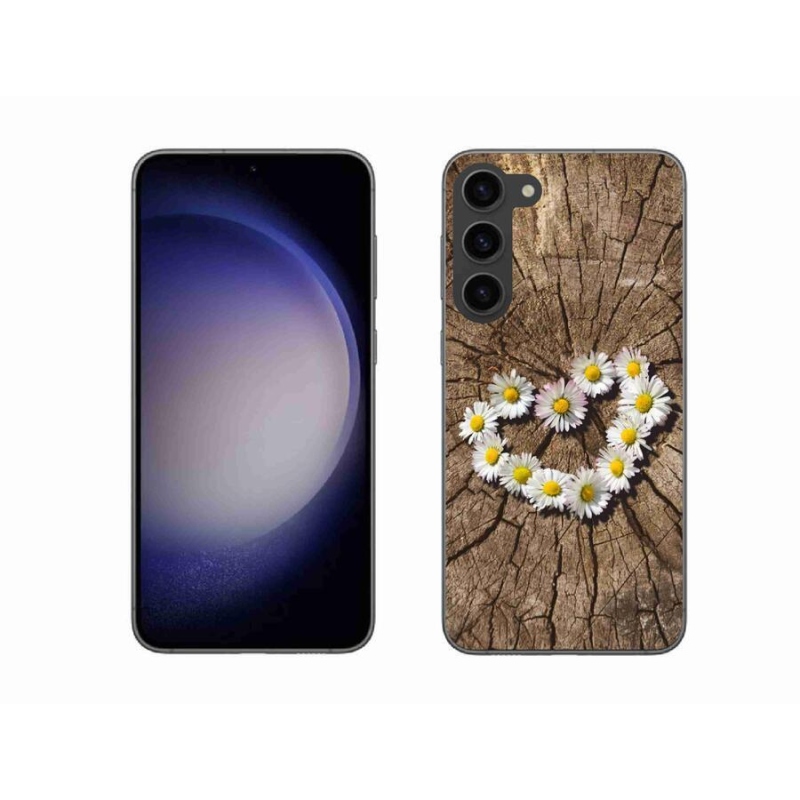 Gelový kryt mmCase na mobil Samsung Galaxy S23+ 5G - srdce z kopretin