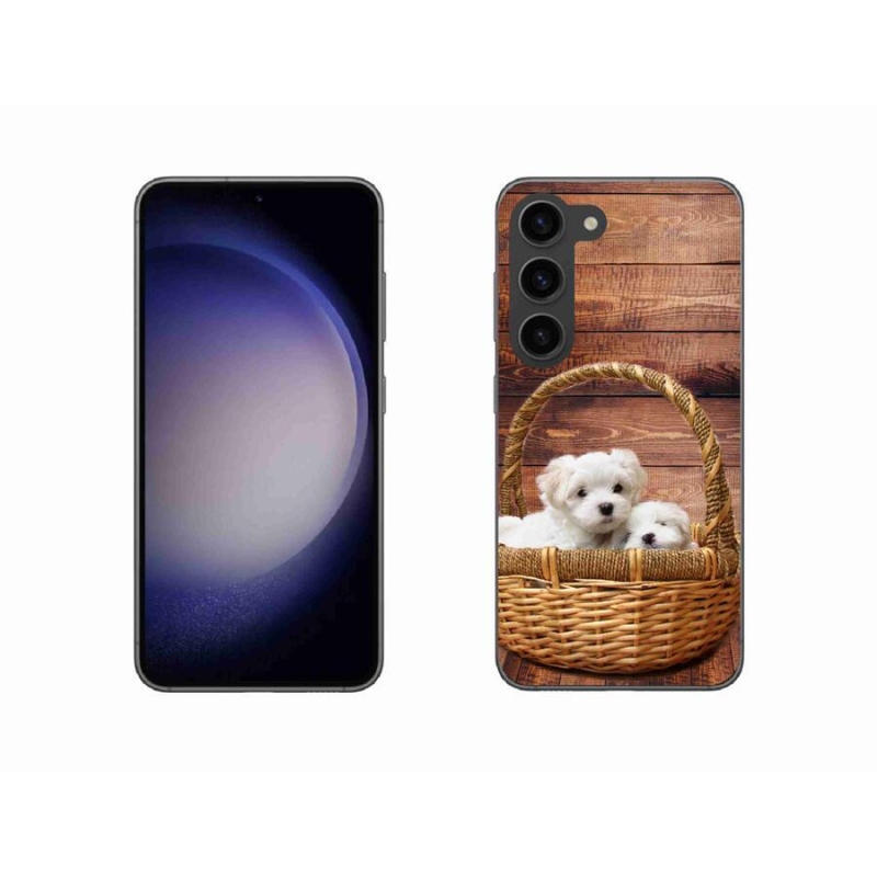 Gelový kryt mmCase na mobil Samsung Galaxy S23 5G - štěňátka