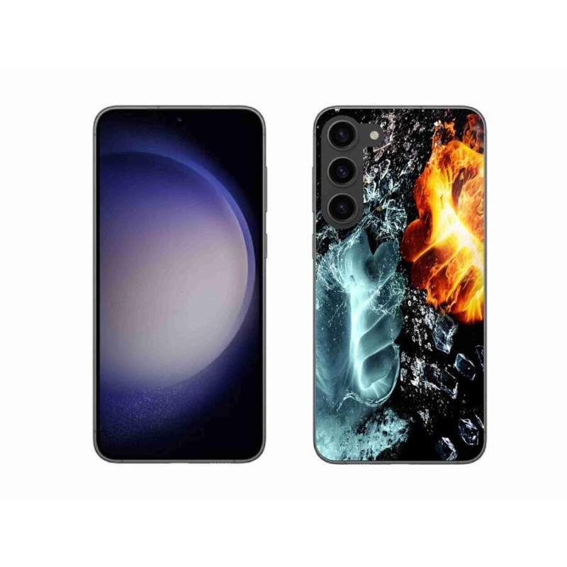 Gelový kryt mmCase na mobil Samsung Galaxy S23+ 5G - voda a oheň