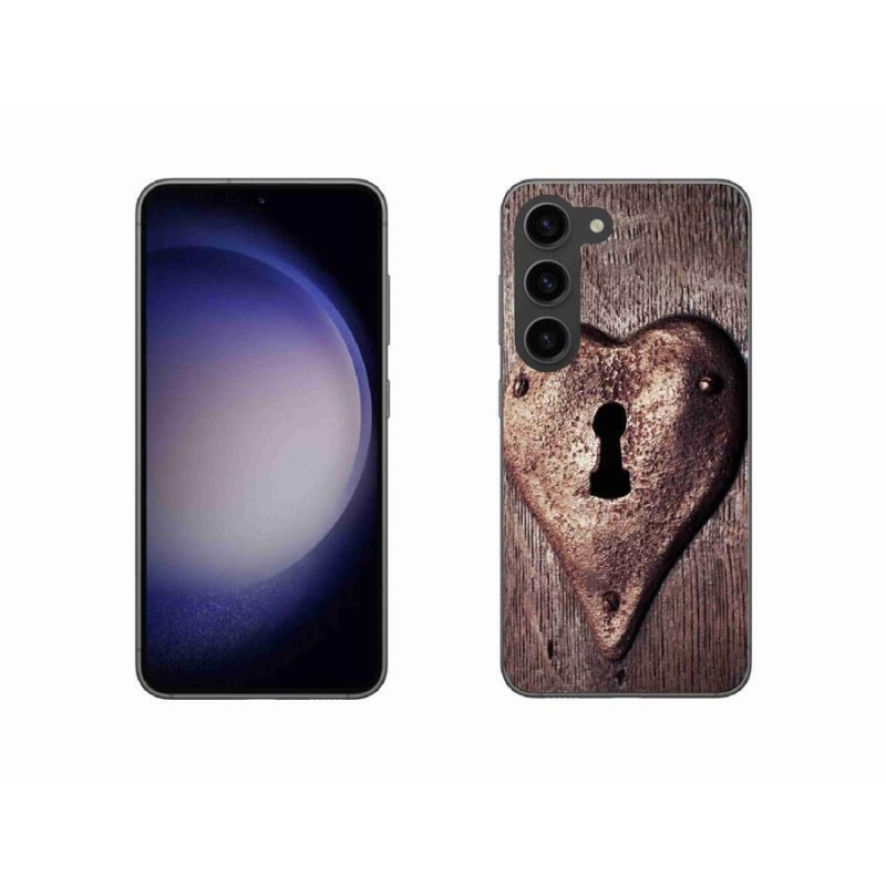 Gelový kryt mmCase na mobil Samsung Galaxy S23 5G - zámek ve tvaru srdce