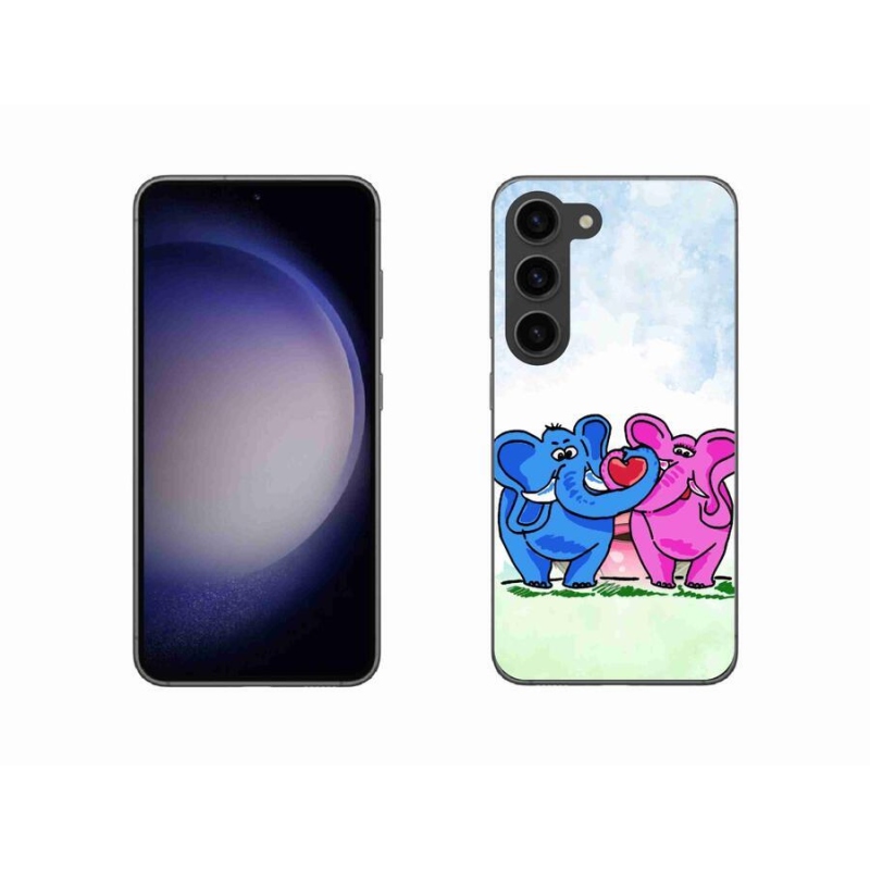 Gelový kryt mmCase na mobil Samsung Galaxy S23 5G - zamilovaní sloni