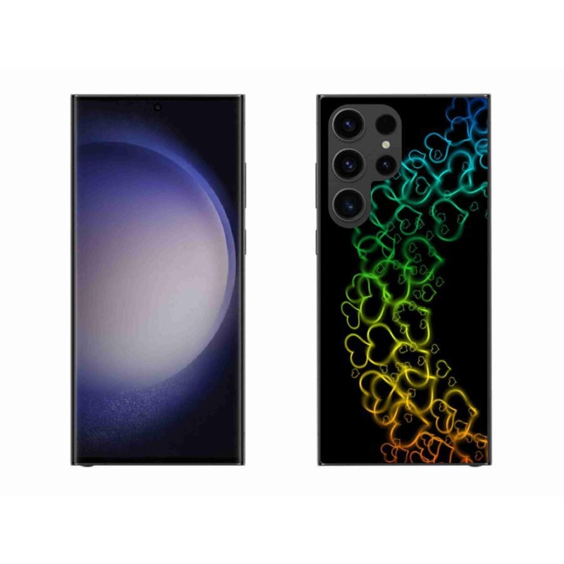 Gelový kryt mmCase na mobil Samsung Galaxy S23 Ultra 5G - barevná srdíčka