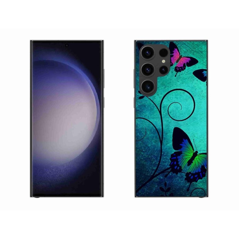 Gelový kryt mmCase na mobil Samsung Galaxy S23 Ultra 5G - barevní motýli