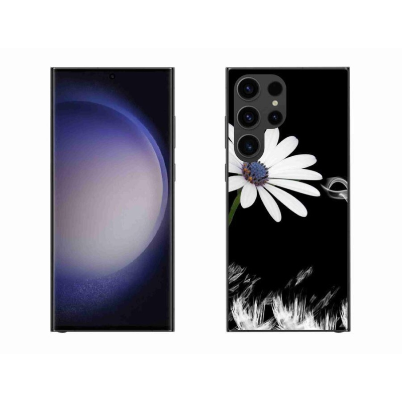 Gelový kryt mmCase na mobil Samsung Galaxy S23 Ultra 5G - bílá květina