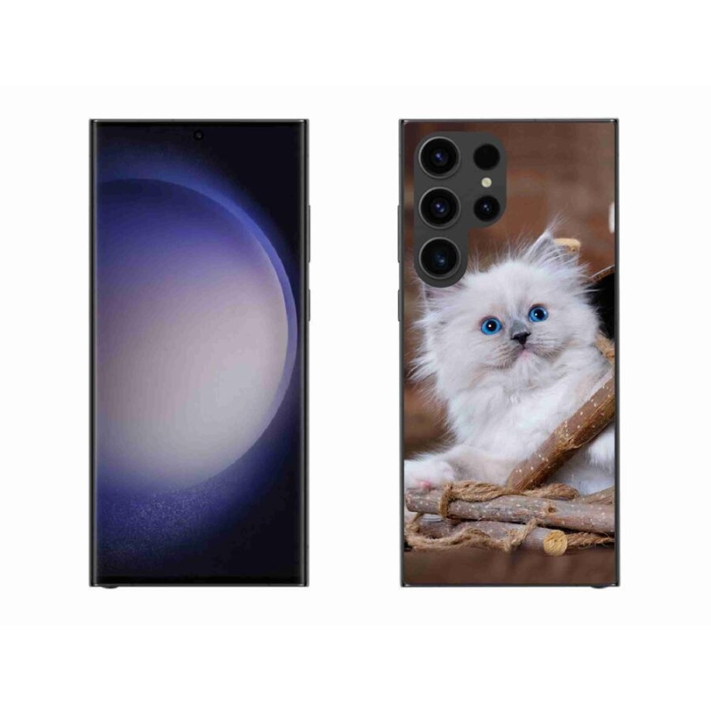 Gelový kryt mmCase na mobil Samsung Galaxy S23 Ultra 5G - bílé kotě