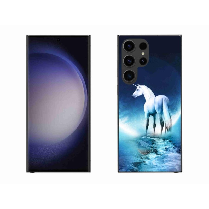 Gelový kryt mmCase na mobil Samsung Galaxy S23 Ultra 5G - bílý jednorožec