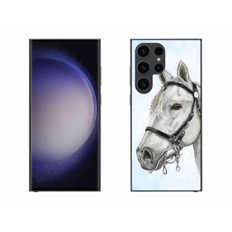 Gelový kryt mmCase na mobil Samsung Galaxy S23 Ultra 5G - bílý kůň 1