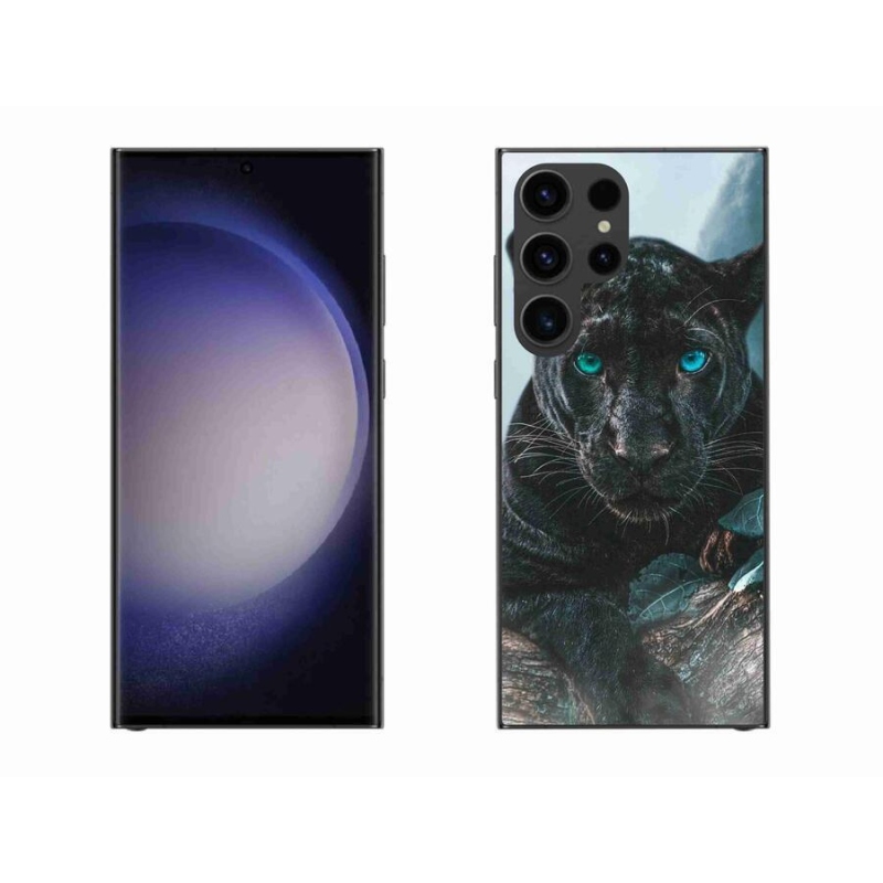Gelový kryt mmCase na mobil Samsung Galaxy S23 Ultra 5G - černý panter