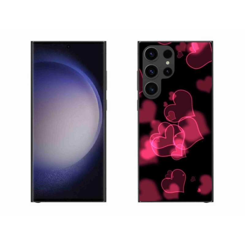 Gelový kryt mmCase na mobil Samsung Galaxy S23 Ultra 5G - červená srdíčka