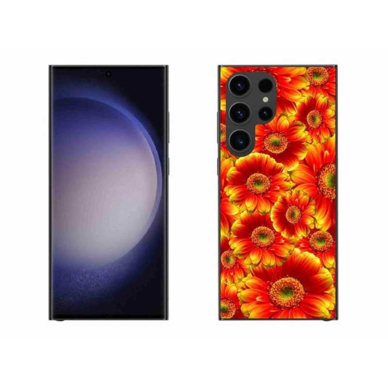 Gelový kryt mmCase na mobil Samsung Galaxy S23 Ultra 5G - gerbera 1