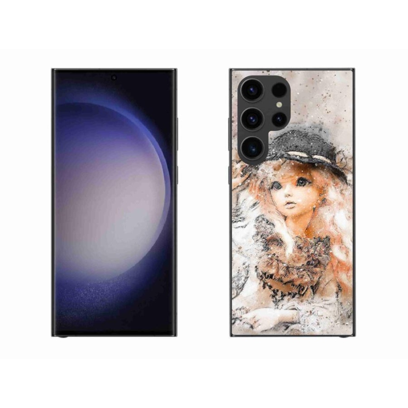 Gelový kryt mmCase na mobil Samsung Galaxy S23 Ultra 5G - holčička s kloboukem