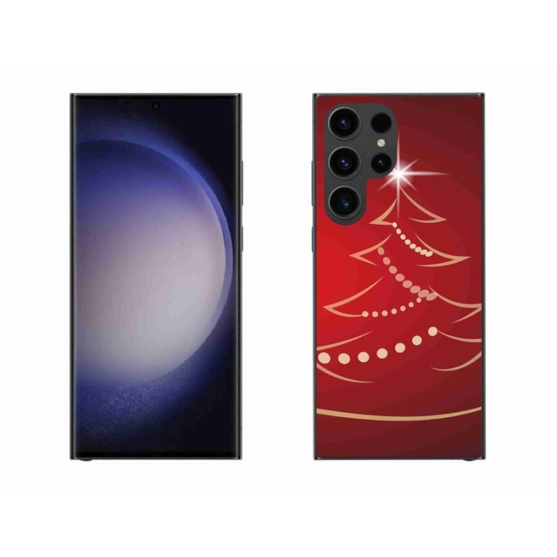 Gelový kryt mmCase na mobil Samsung Galaxy S23 Ultra 5G - kreslený vánoční stromek