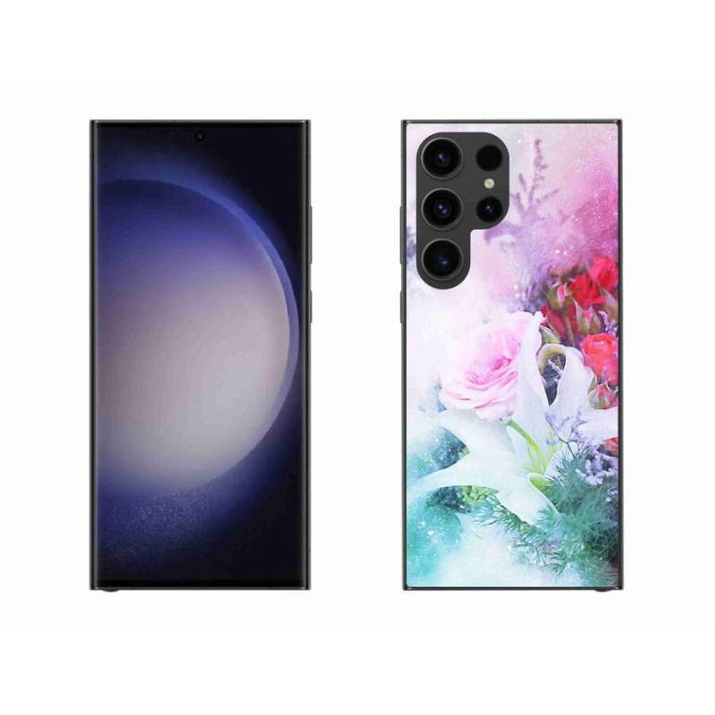 Gelový kryt mmCase na mobil Samsung Galaxy S23 Ultra 5G - květiny 4