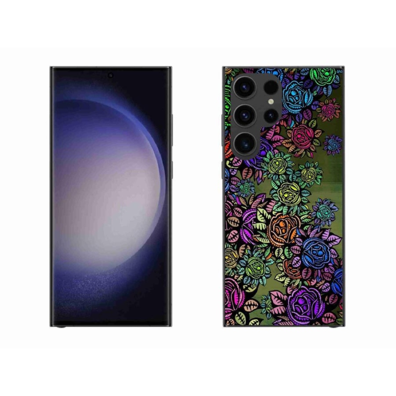 Gelový kryt mmCase na mobil Samsung Galaxy S23 Ultra 5G - květiny 6