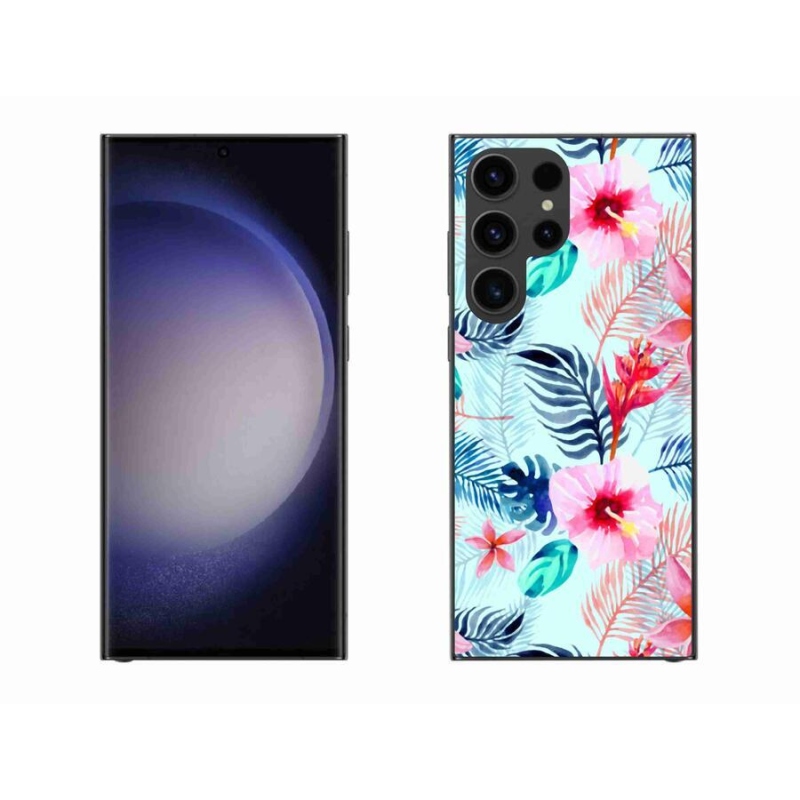 Gelový kryt mmCase na mobil Samsung Galaxy S23 Ultra 5G - květiny