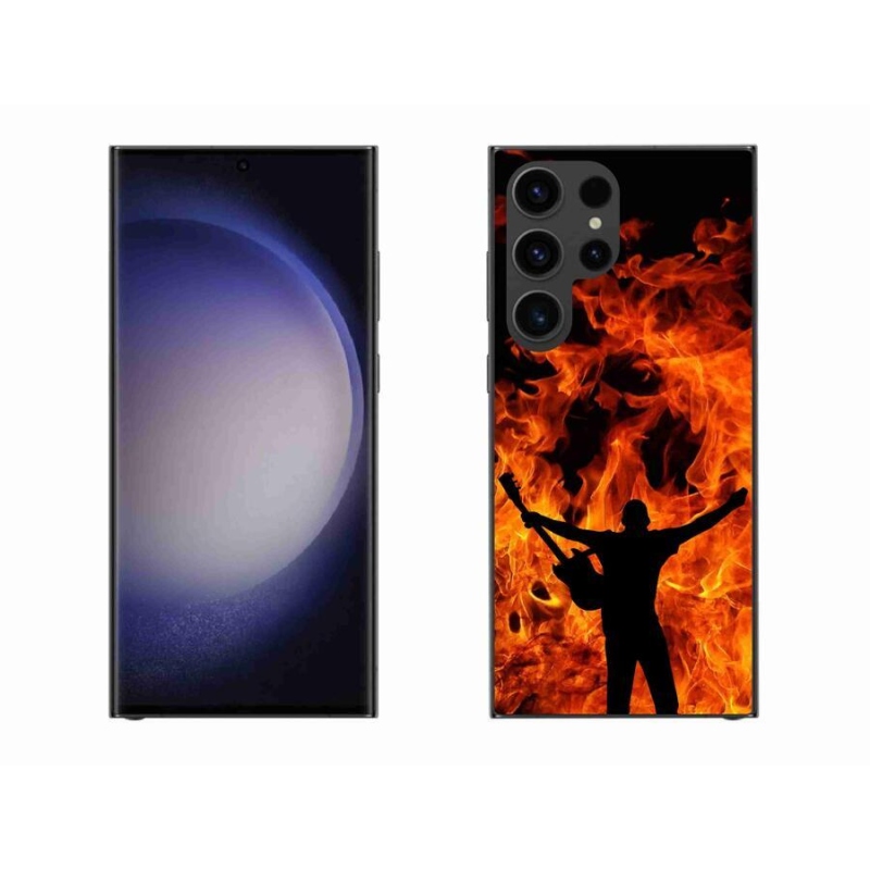 Gelový kryt mmCase na mobil Samsung Galaxy S23 Ultra 5G - muzikant a oheň