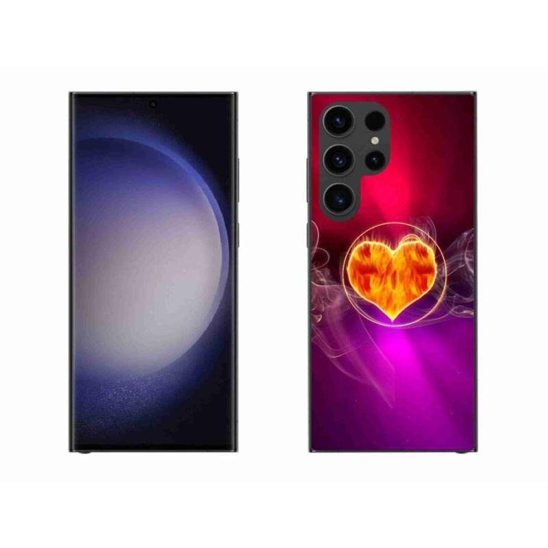 Gelový kryt mmCase na mobil Samsung Galaxy S23 Ultra 5G - ohnivé srdce