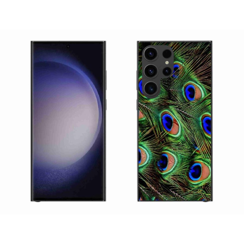 Gelový kryt mmCase na mobil Samsung Galaxy S23 Ultra 5G - paví peří
