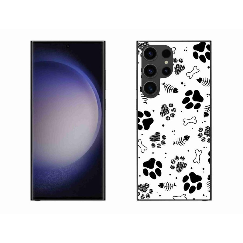 Gelový kryt mmCase na mobil Samsung Galaxy S23 Ultra 5G - psí tlapky 1