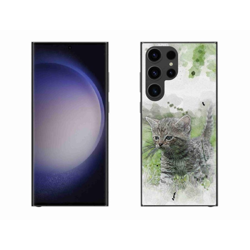 Gelový kryt mmCase na mobil Samsung Galaxy S23 Ultra 5G - roztomilé kotě 1