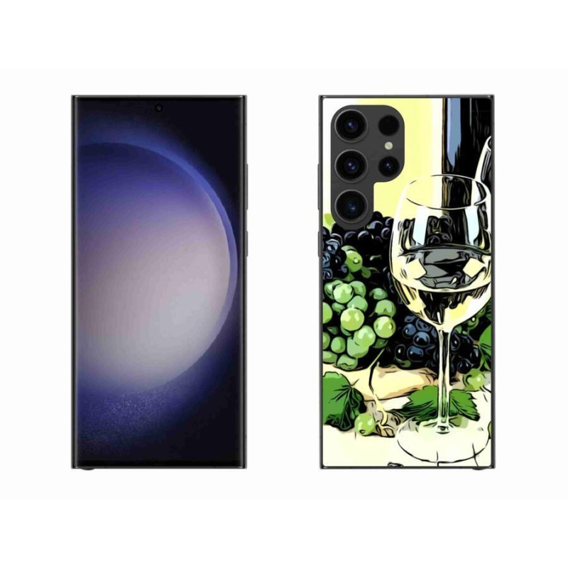 Gelový kryt mmCase na mobil Samsung Galaxy S23 Ultra 5G - sklenka vína