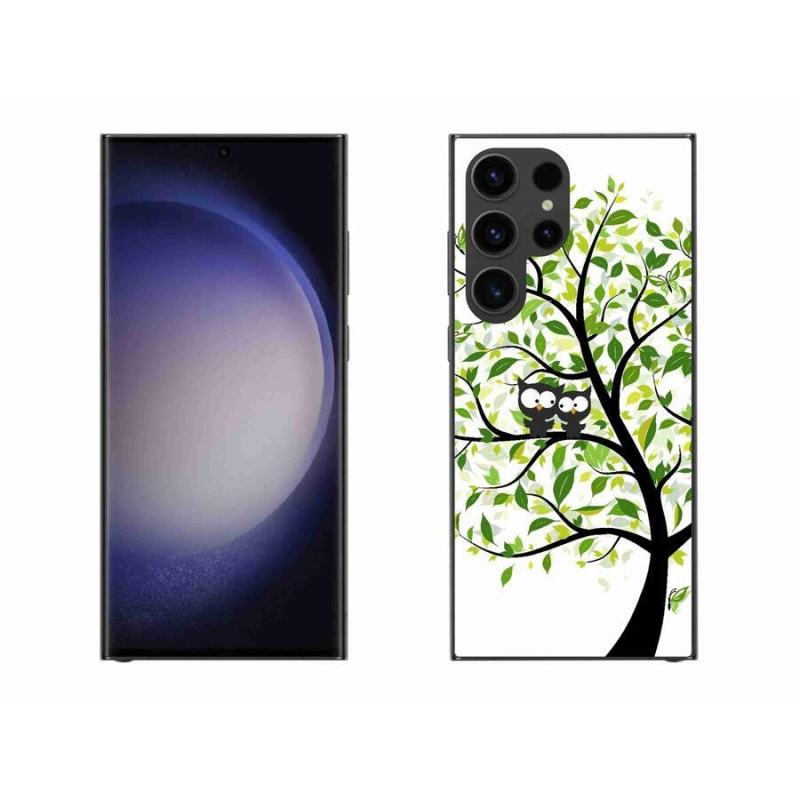 Gelový kryt mmCase na mobil Samsung Galaxy S23 Ultra 5G - sovičky na stromě