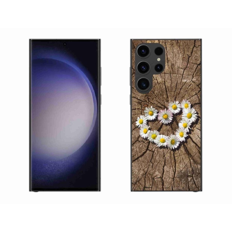 Gelový kryt mmCase na mobil Samsung Galaxy S23 Ultra 5G - srdce z kopretin