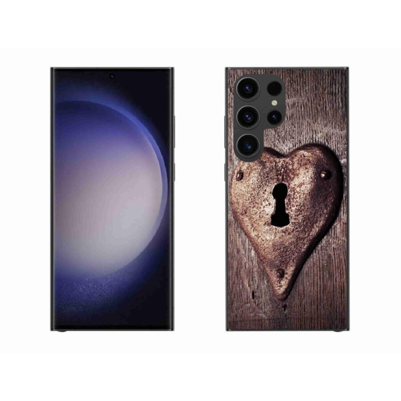 Gelový kryt mmCase na mobil Samsung Galaxy S23 Ultra 5G - zámek ve tvaru srdce