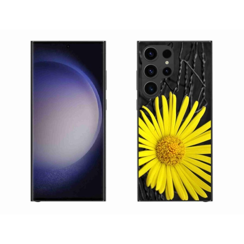 Gelový kryt mmCase na mobil Samsung Galaxy S23 Ultra 5G - žlutá květina