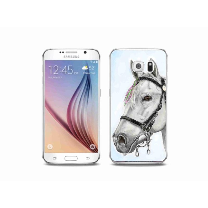 Gelový kryt mmCase na mobil Samsung Galaxy S6 - bílý kůň 1