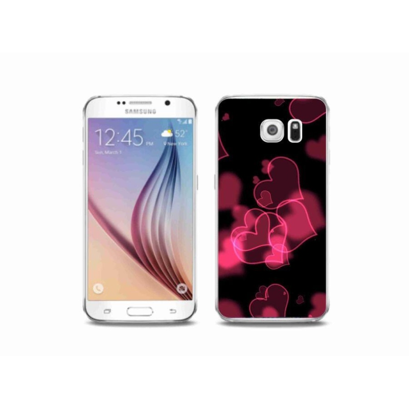 Gelový kryt mmCase na mobil Samsung Galaxy S6 - červená srdíčka