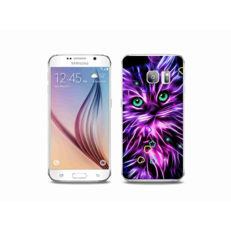 Gelový kryt mmCase na mobil Samsung Galaxy S6 Edge - abstraktní kočka