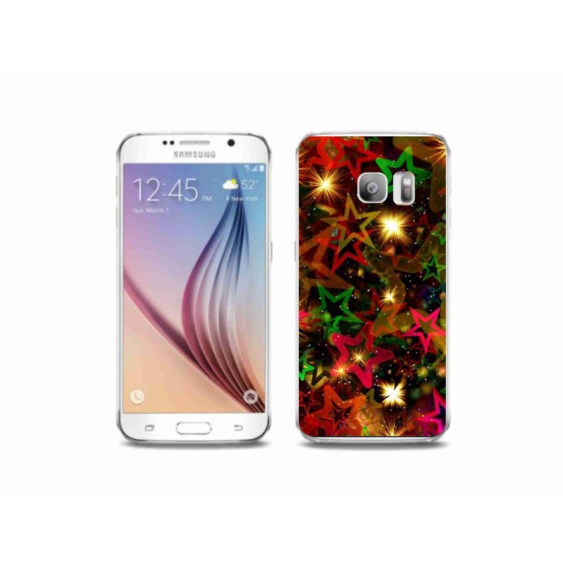 Gelový kryt mmCase na mobil Samsung Galaxy S6 Edge - barevné hvězdičky