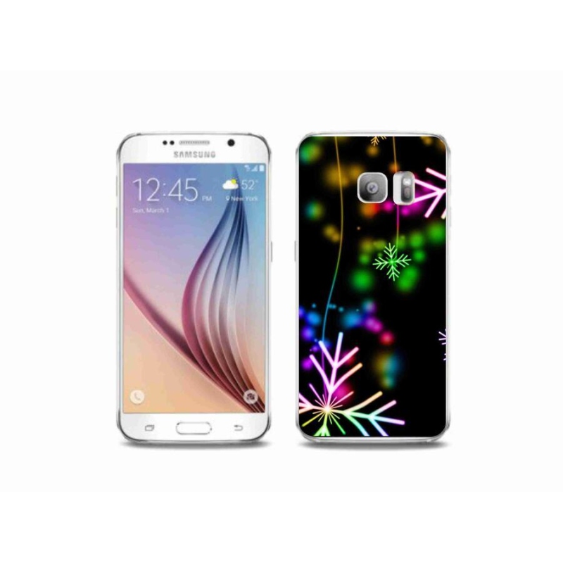 Gelový kryt mmCase na mobil Samsung Galaxy S6 Edge - barevné vločky