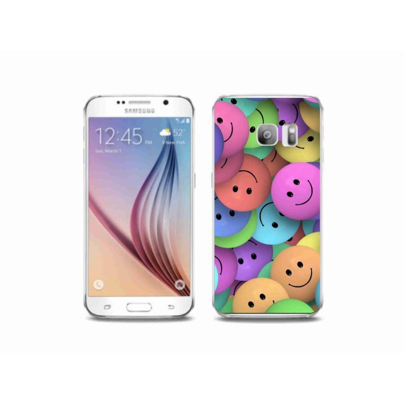 Gelový kryt mmCase na mobil Samsung Galaxy S6 Edge - barevní smajlíci