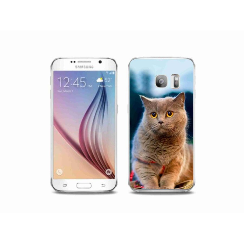 Gelový kryt mmCase na mobil Samsung Galaxy S6 Edge - britská modrá 2