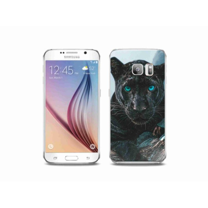 Gelový kryt mmCase na mobil Samsung Galaxy S6 Edge - černý panter