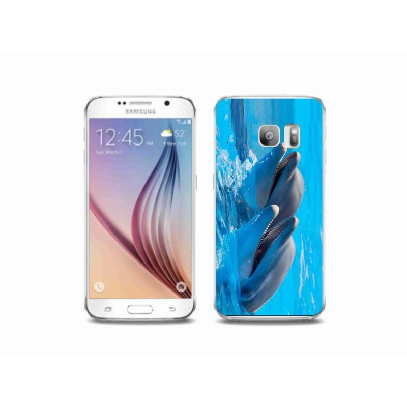 Gelový kryt mmCase na mobil Samsung Galaxy S6 Edge - delfíni