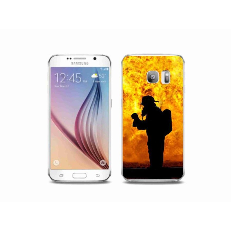 Gelový kryt mmCase na mobil Samsung Galaxy S6 Edge - hasič