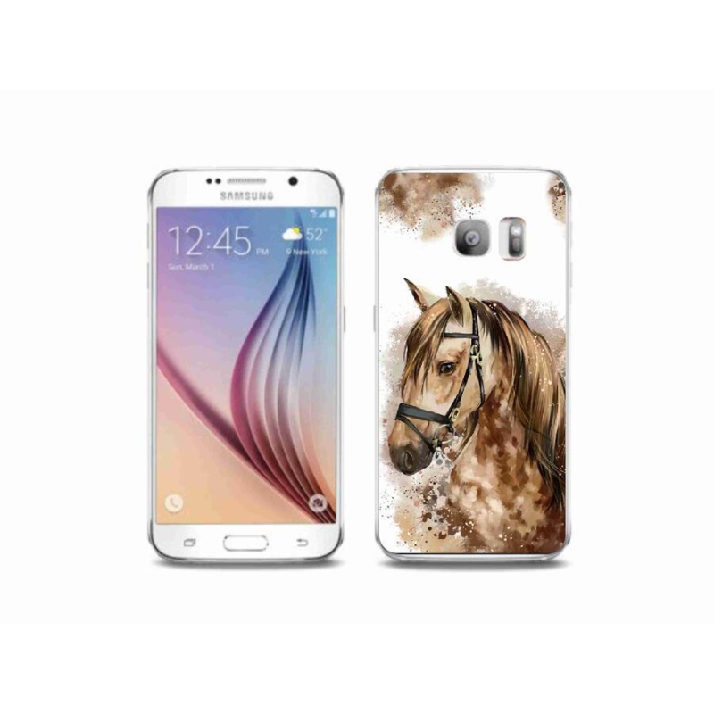 Gelový kryt mmCase na mobil Samsung Galaxy S6 Edge - hnědý kreslený kůň