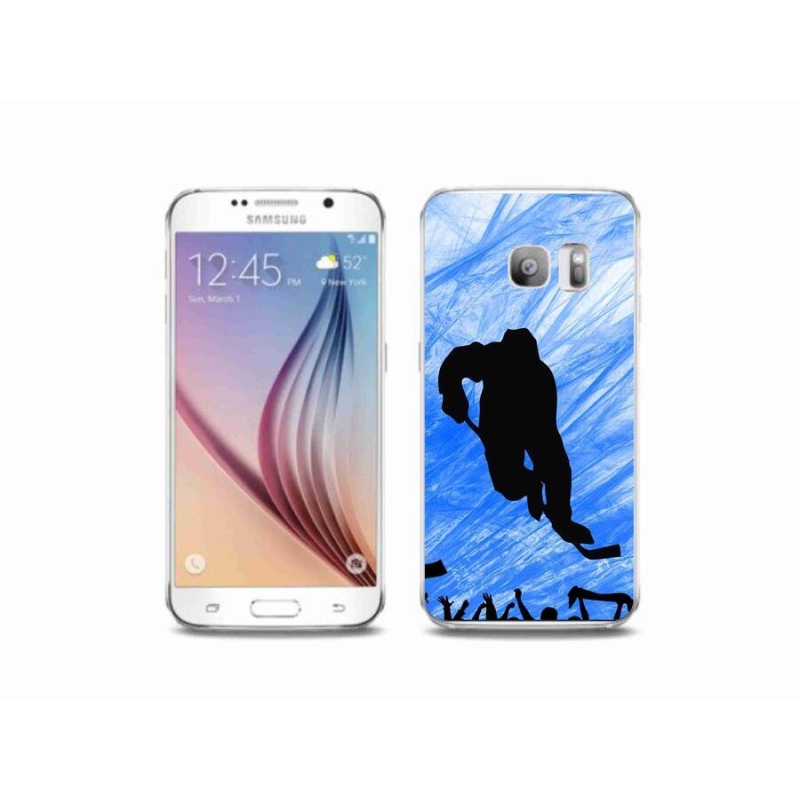 Gelový kryt mmCase na mobil Samsung Galaxy S6 Edge - hokejový hráč