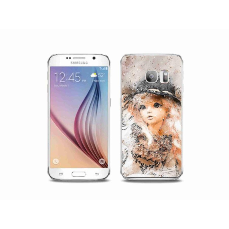 Gelový kryt mmCase na mobil Samsung Galaxy S6 Edge - holčička s kloboukem