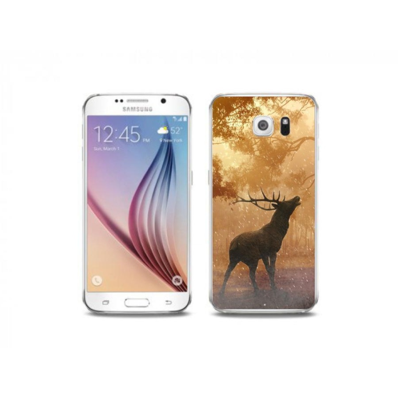 Gelový kryt mmCase na mobil Samsung Galaxy S6 Edge - jelen v říji