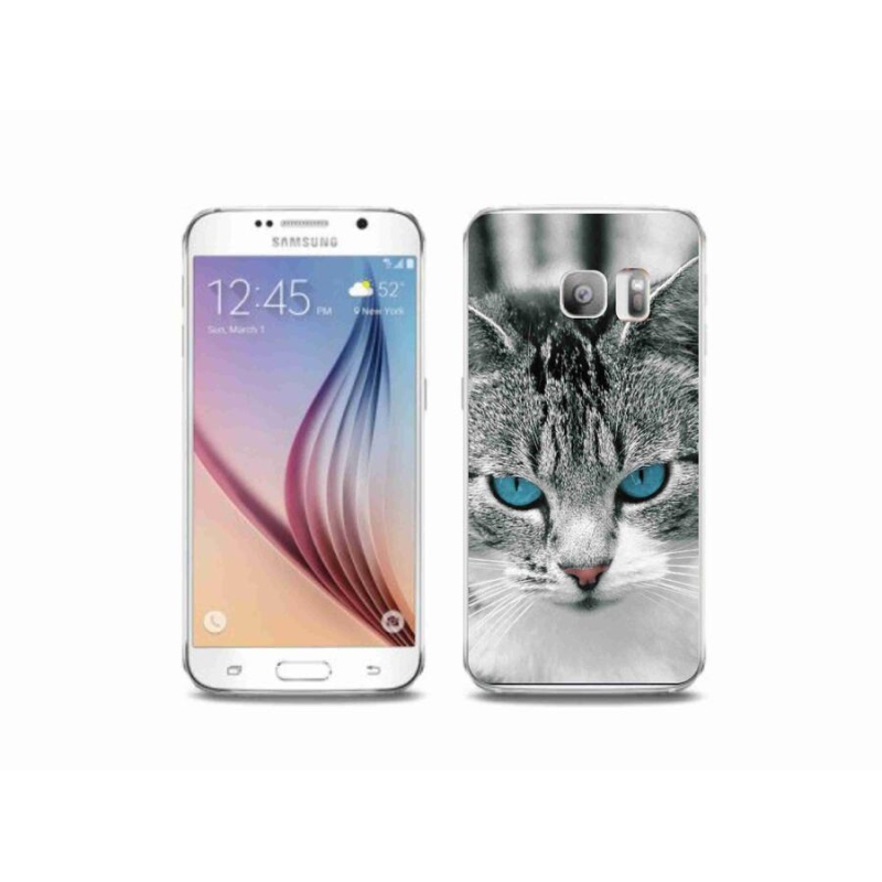 Gelový kryt mmCase na mobil Samsung Galaxy S6 Edge - kočičí pohled 1