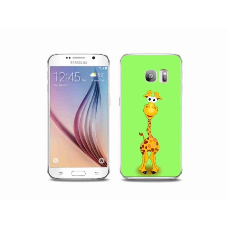 Gelový kryt mmCase na mobil Samsung Galaxy S6 Edge - kreslená žirafa